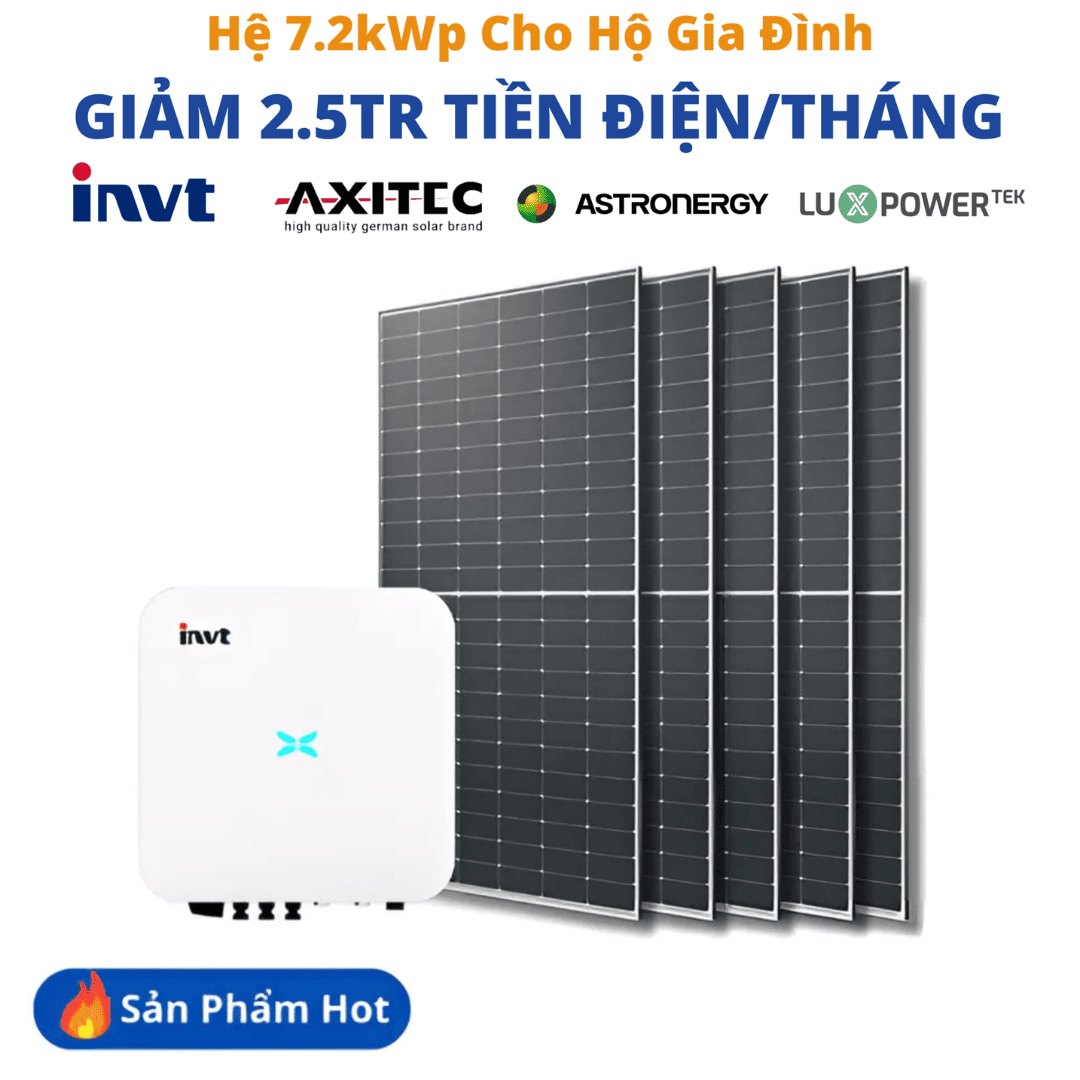 Trọn gói lắp đặt hệ 7.2kWp