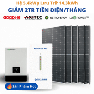 Hệ 5.4kWp lưu trữ 14.3kWh