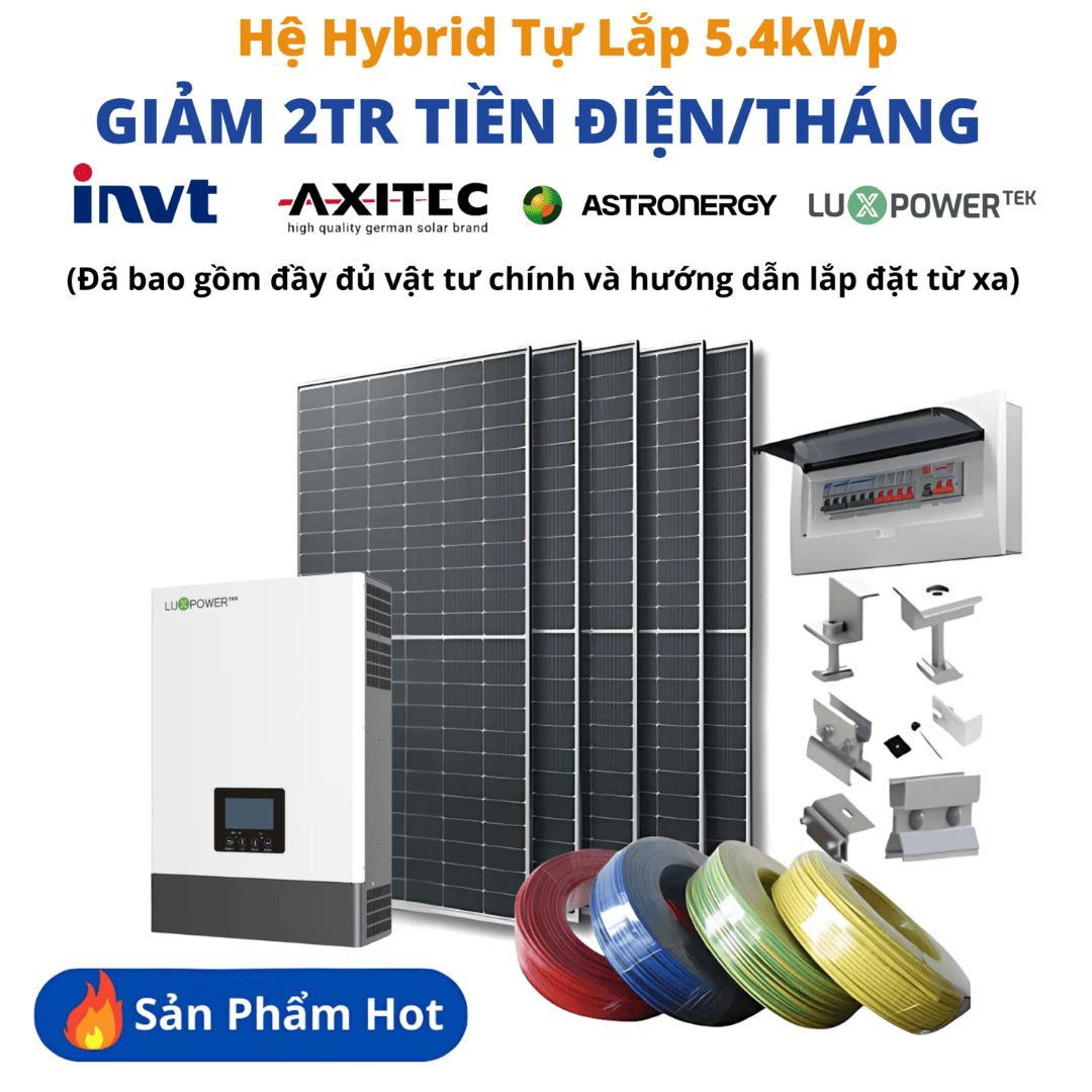 Hệ Hybrid Tự Lắp 5.4kwp