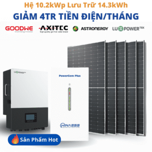 Hệ 10.2kWp lưu trữ 14.3kWh
